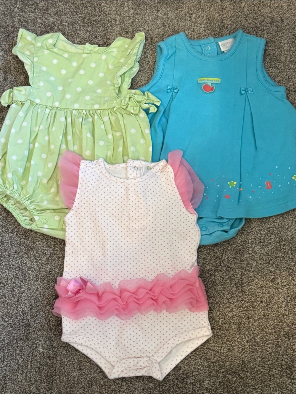 Bundle of Baby Girl Summer Three Bubbles Various Colores Like New